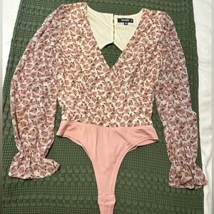 Open back floral bodysuit